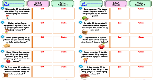 2. Sınıf Matematik Tartma Problemler-1