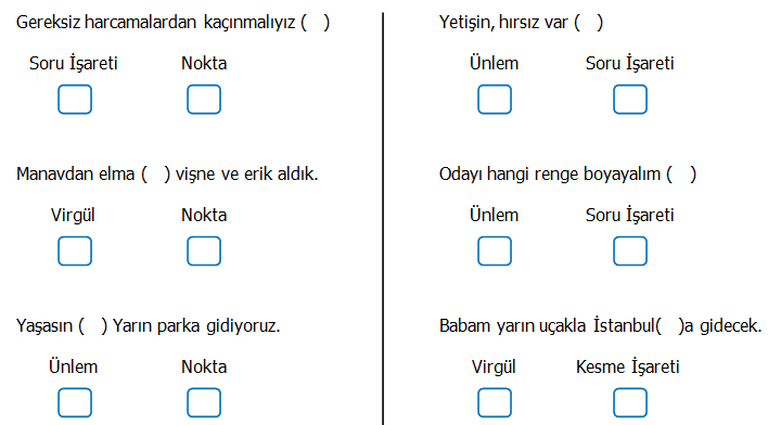 2. Sınıf Türkçe Noktalama İşaretleri (Kesme İşareti) Etkinliği 3