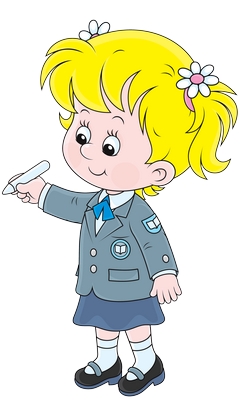 Clipart elinde kalemle dikilen kız çocuğu resmi png