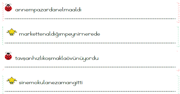 1. Sınıf Türkçe Yazım Kuralları (Dikte) Çalışması