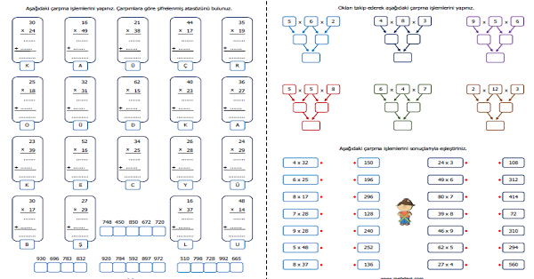 3. Sınıf Matematik Çarpma İşlemi Etkinliği 6