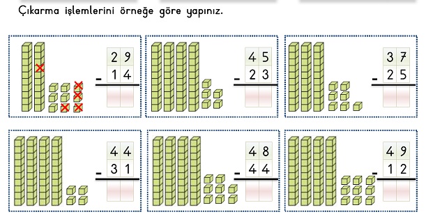 2. Sınıf Matematik Çıkarma İşlemi-Onluk Bozmadan Çıkarma İşlemi Etkinliği-2