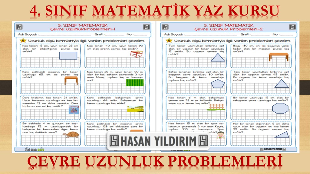 4. Sınıf Matematik Yaz Kursu - Çevre Uzunluk Problemleri (3. Sınıf Tekrarı)