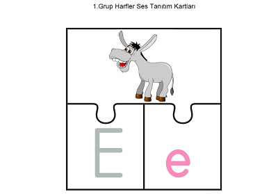 1.Grup Harfler Resimli Yapboz Ses Tanıtım Kartları