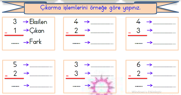 1. Sınıf Matematik Çıkarma İşlemi-3