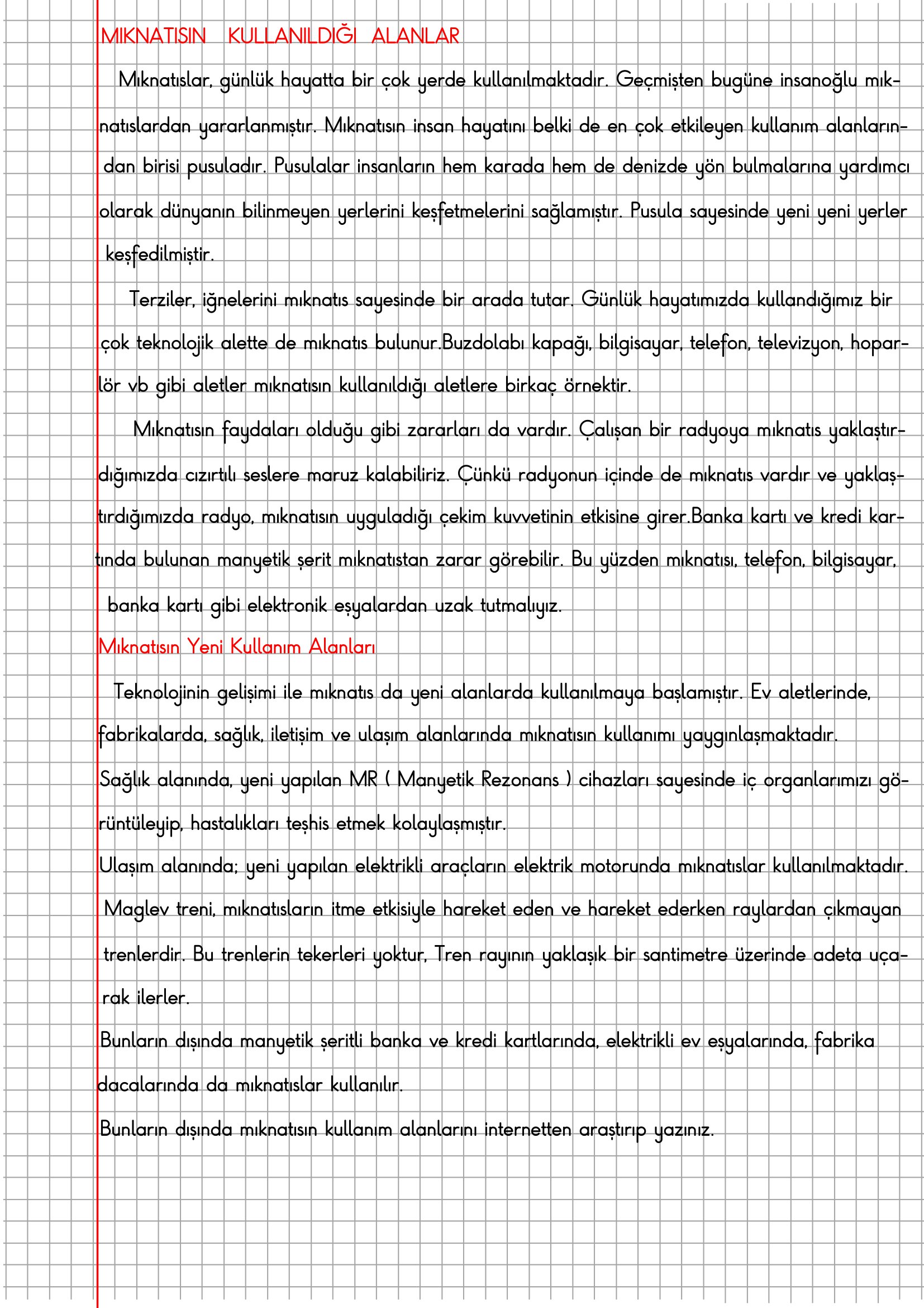 4. Sınıf Fen Bilimleri Mıknastısın Kullanıldığı Alanlar Konu Anlatımı