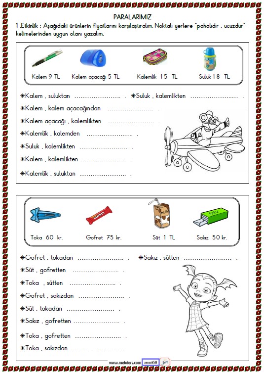 2. Sınıf Matematik Paralarımız Etkinliği 18
