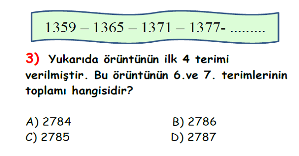 4. Sınıf Matematik Toplama İşlemi Yaprak Test-3