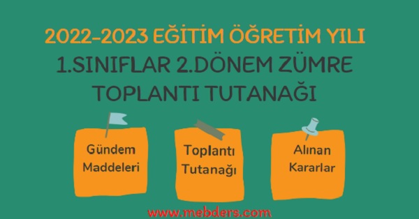 2022-2023 1. Sınıflar 2.Dönem Zümre Toplantı Tutanağı