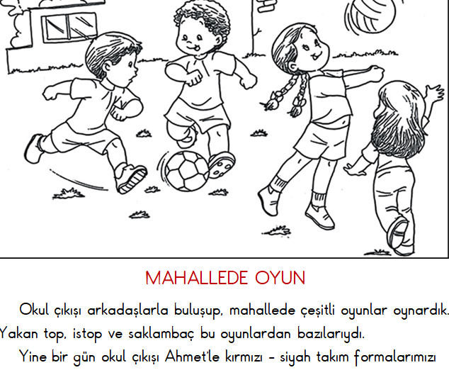 1. Sınıf Okuma ve Anlama (Mahallede Oyun) 8