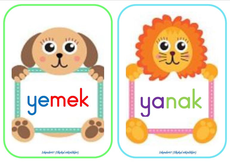 1. Sınıf Y-y Sesi Hece Kelime Pano Çalışması (40 Kelime -20 sayfa)