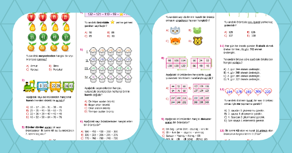 4. Sınıf Matematik Sayı Örüntüleri Kazanım Testi
