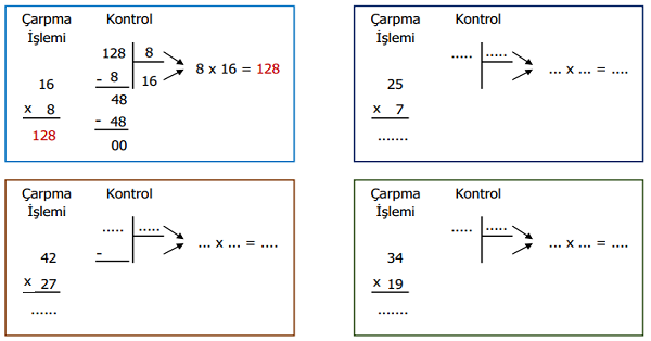 4. Sınıf Matematik Çarpma ve Bölme İşlemleri Arasındaki İlişki Etkinliği 1