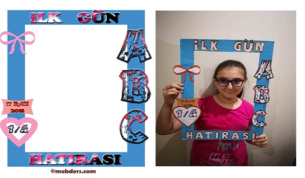 1. Sınıflar İçin İlk Gün Hatırası Fotoğraf Çerçevesi