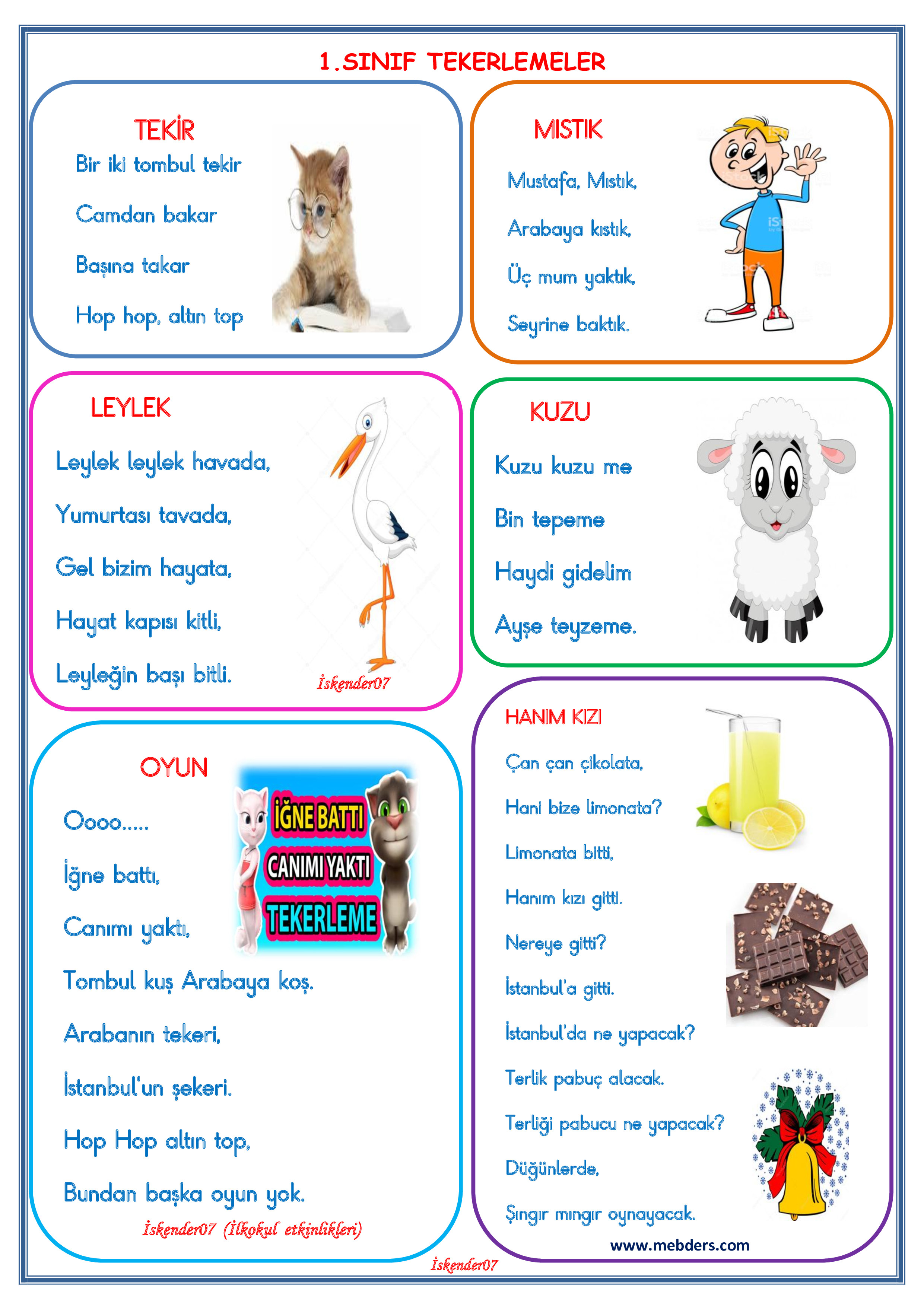 1. Sınıf Tekerlemeler Etkinliği   1