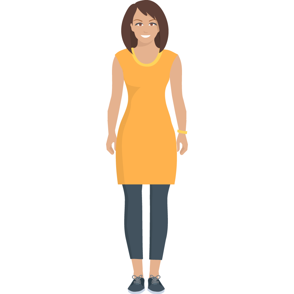 Clipart gülen sarı kıyafetli bayan resmi