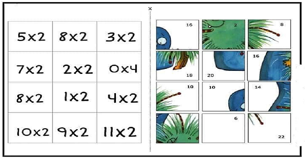 2. Sınıf Matematik Puzzle Çarpma İşlemi Kes-Yapıştır-2