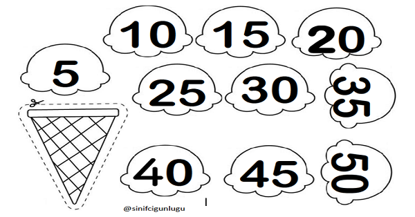 1. Sınıf Matematik Beşer Ritmik Sayma Defter Etkinliği