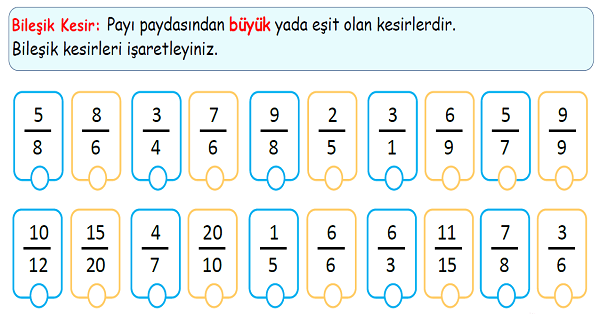 4. Sınıf Matematik Kesir Çeşitleri (Basit ve Bileşik Kesir)-4