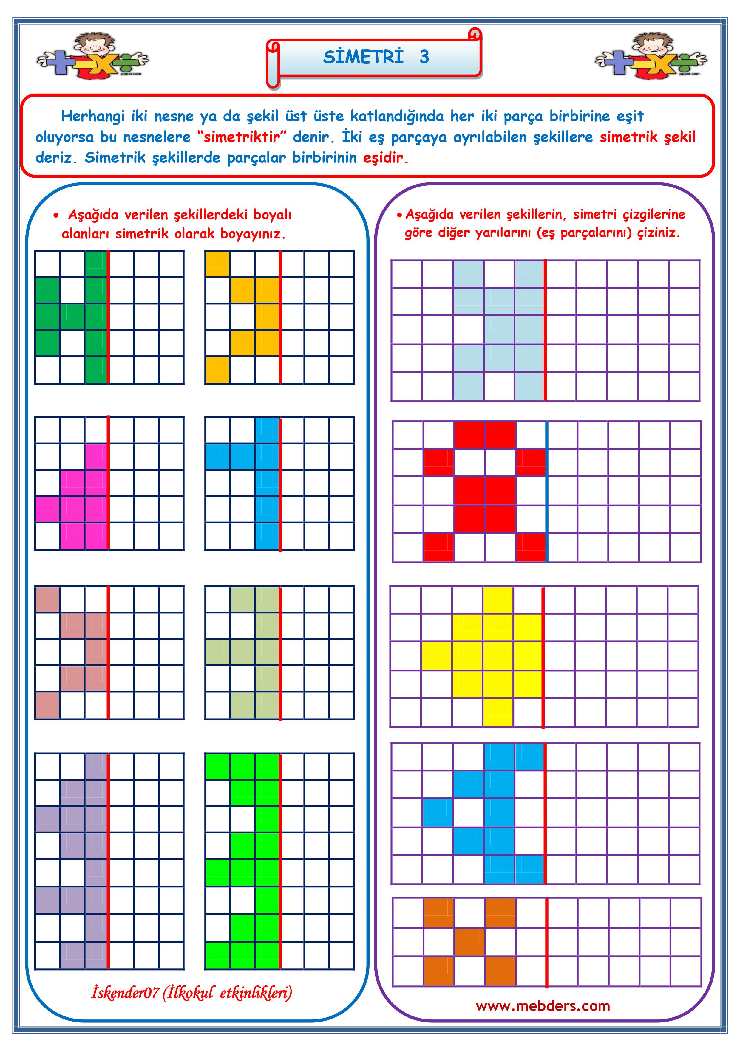 2. Sınıf Matematik Simetri Çalışması 3