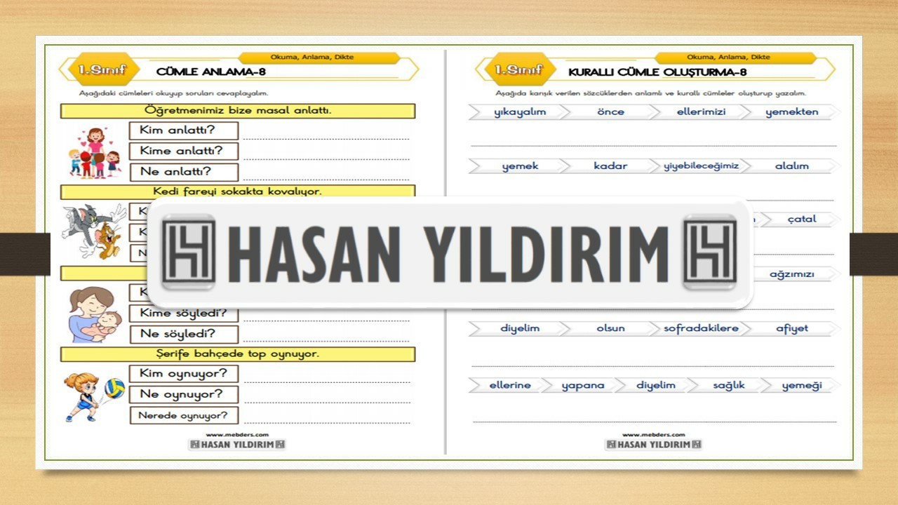 1. Sınıf Türkçe Cümle Anlama ve Kurallı Cümle Oluşturma-8