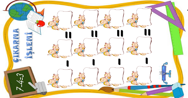 1. Sınıf Matematik Çıkarma İşlemi Yaz Sil Şablonu-3