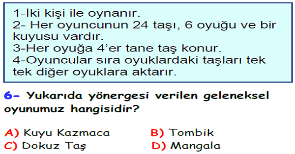 4. Sınıf Sosyal Bilgiler Geçmişimi Öğreniyorum Ünitesi Yaprak Test-3