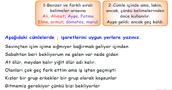 4. Sınıf Türkçe (Noktalı Virgül - Soru İşareti - Ünlem) Noktalama İşaretleri-2