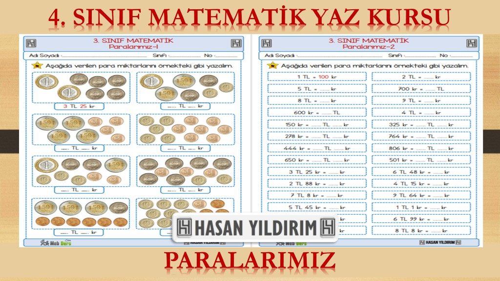 4. Sınıf Matematik Yaz Kursu - Paralarımız (3. Sınıf Tekrarı)
