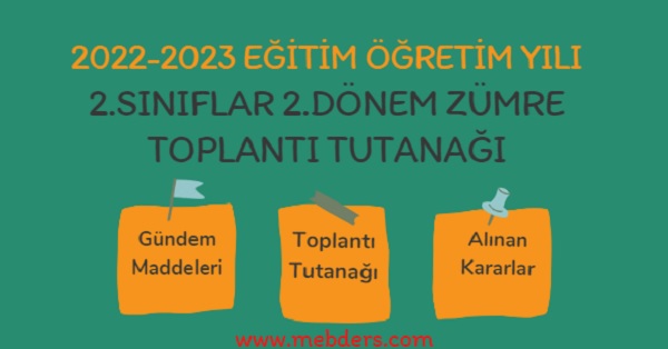2022-2023 2. Sınıflar 2.Dönem Zümre Toplantı Tutanağı