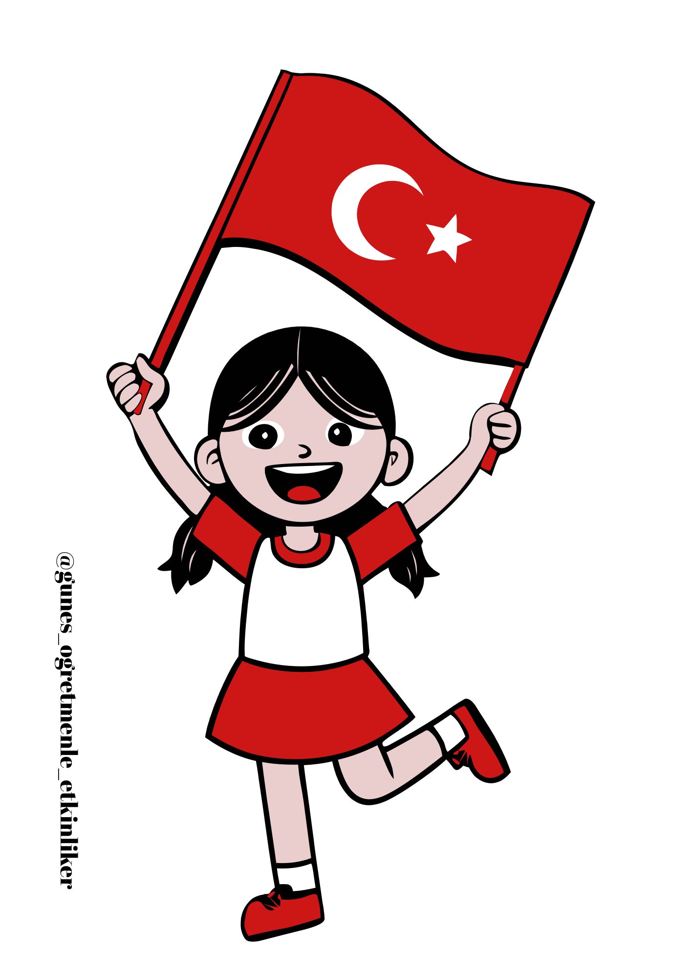23 Nisan Pano Bayrak Tutan kız çocuğu