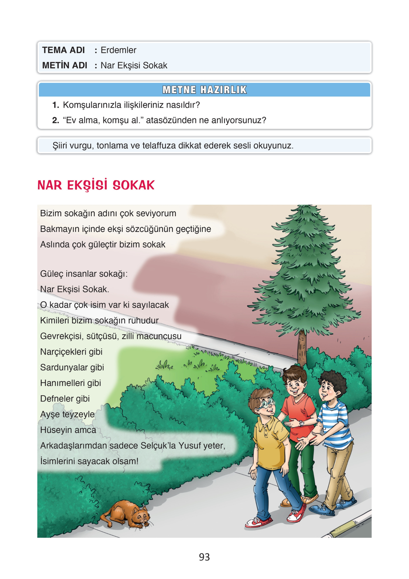 4. Sınıf Türkçe Ada Yayınları Nar Ekşisi Sokak Metni Etkinlik Cevapları