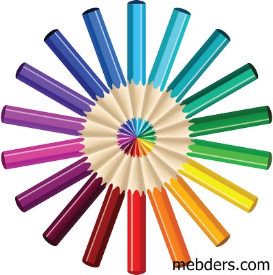 Çemberdeki boya kalemleri resmi png